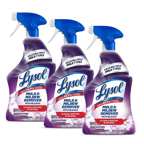 Lysol Mold and Mildew Cleaner, Bleach Spray, Kills Viruses and Bacteria ...