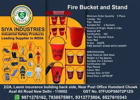 Fire Bucket and Stand - Fire Sand Bucket Stand Manufacturer from New Delhi