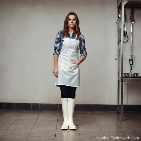 Young Female Butcher's Full Body View | Stable Diffusion Online