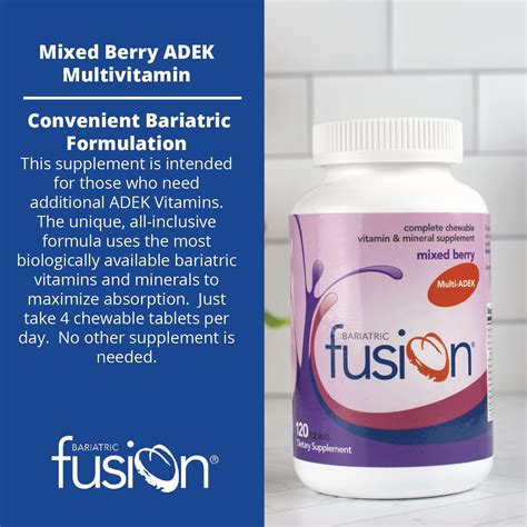 Buy Bariatric Fusion Chewable Multivitamin, Vitamins ADEK - Mixed Berry ...