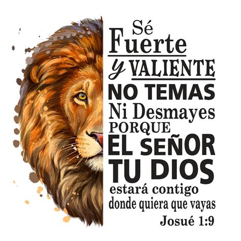 Be Strong and Courageous Spanish - Fabric Panel Square ~4, 5, 6, 8, 10 ...