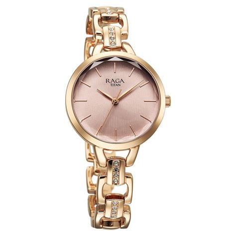 Buy Online Titan Raga Showstopper Quartz Analog Rose Gold Dial Metal ...