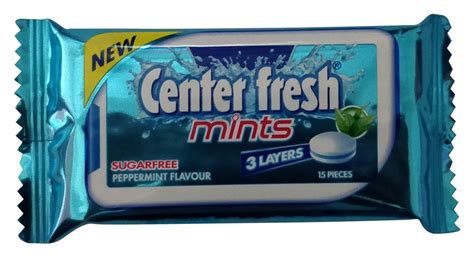 Center Fresh Mint, Sugarfree Peppermint Flavour, 15 Pc Pouch, 4.5 Grams ...