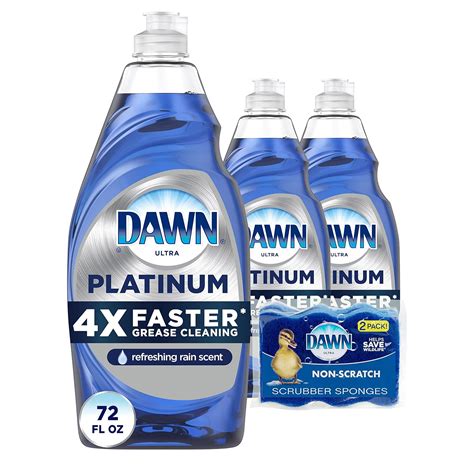 Dawn Platinum Dishwashing Liquid Dish Soap - 24 Fl Oz (Pack of 3) + Non ...