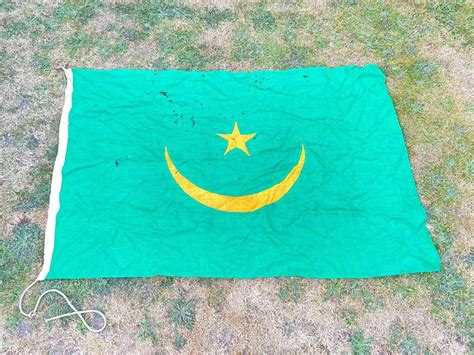 Rare Vintage 1960s National flag of Islamic republic of Mauritania in Flags