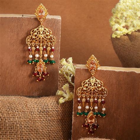 Buy Voylla Abharan Lightly Embellished Filigree Earrings Online