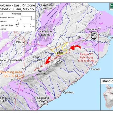 Hawaii Kilauea Volcano Location Map