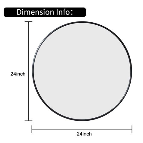 Buy Growsun Black Round Mirror 24 inch, Wall Mounted Circle Mirror ...