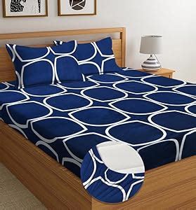 Buy Luxury Trends Premium Cotton 220tc Fitted Bedsheets with 2 Pillow ...