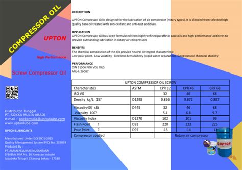COMPRESSOR-OIL-FOR-SCREW | PDF | Chemical Process Engineering | Oils