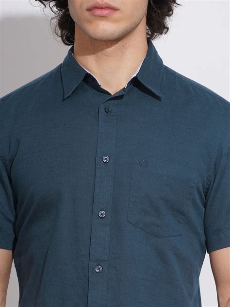 Being Human Navy Regular Fit Collared Shirts For Men
