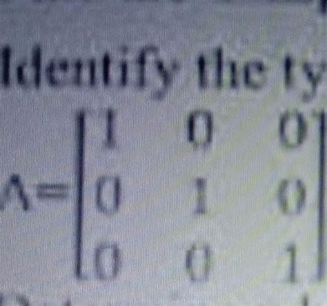 identify type of matrix - Brainly.in
