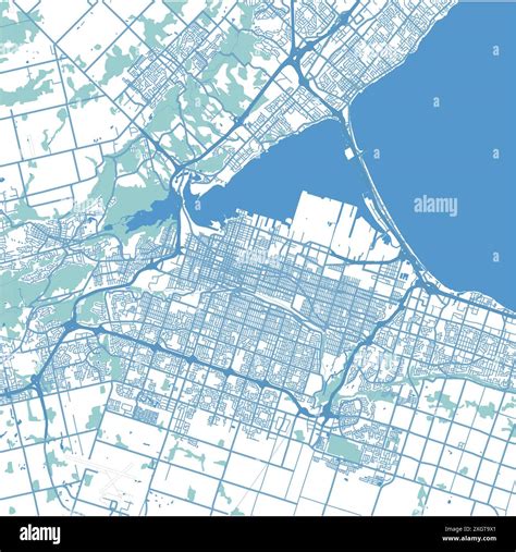 Map of Hamilton in Canada in blue. Contains layered vector with roads water, parks, etc Stock ...