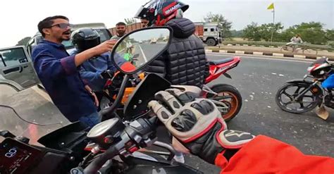 Nepal superbike riders vs Indian Mahindra Scorpio passengers in road ...