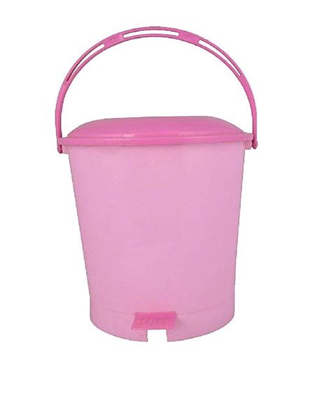 N M Z Fiber Dustbin Garbage Bin with Handle, 11 Liters Multi Color 1 ...