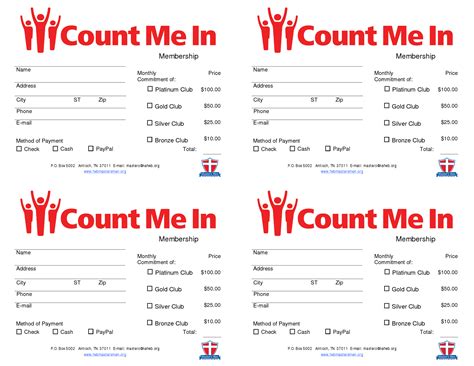 Editable Pledge Card Template