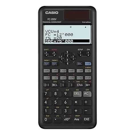 Casio FC-200V-2nd Edition Financial Calculator, 4-Line Display, DOT ...