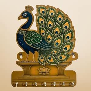 WALL MAGIX Wooden Peacock Key Holder for Wall | Handcrafted Peacock ...
