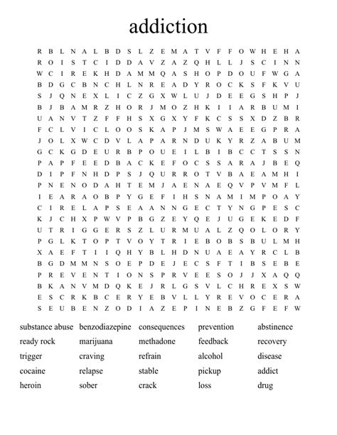 Relapse prevention Crossword - WordMint