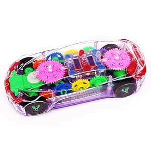 Buy AZEENA Transparent Gear Racing Car with 3D LED Flashing Light And ...