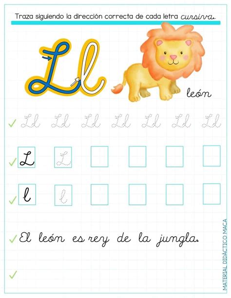 La letra L es para león en español
