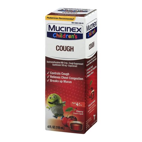 Mucinex Children's Cough Syrup, Cherry - 4 fl oz