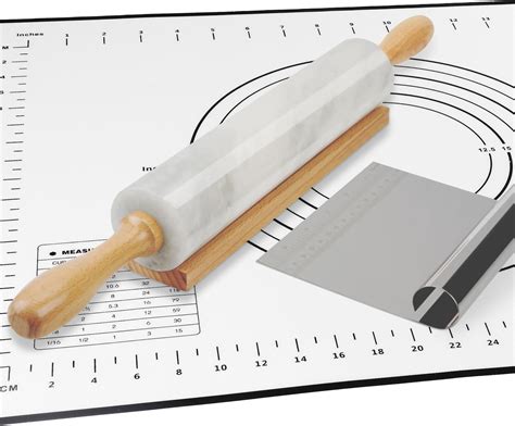 Amazon.com: Zulay Kitchen 17-Inch Marble Rolling Pin With Stand ...