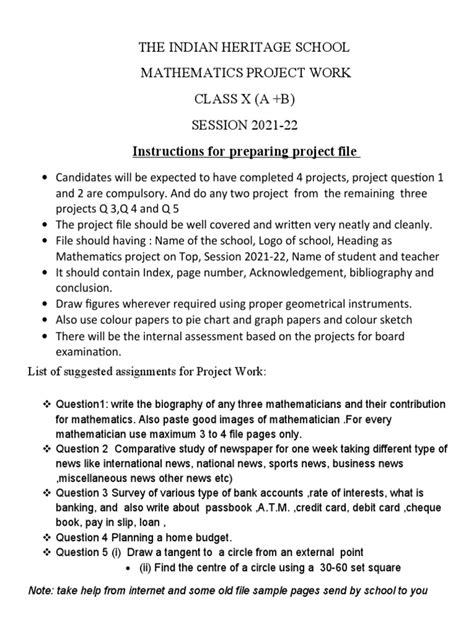 Class 10 Maths Project Files 的图像结果