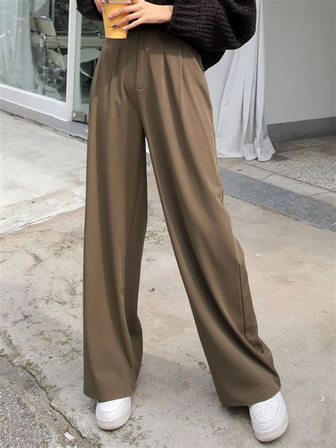DAZY High Waist Fold Pleated Pants | Pleated pants outfit, Stylish work ...