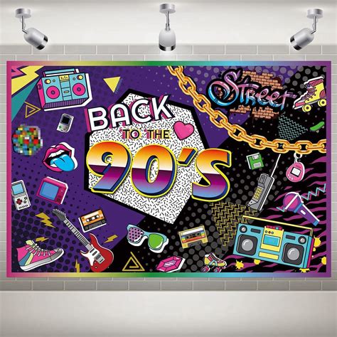 Buy 90s Backdrop,90s Party Decorations for Adults,5*3ft Back To The 90 ...