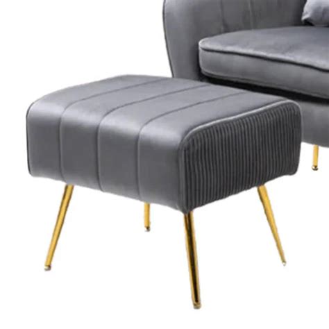 Velvet Accent Chairs with Footrest Grey | Seater Sofa at Best Price ...