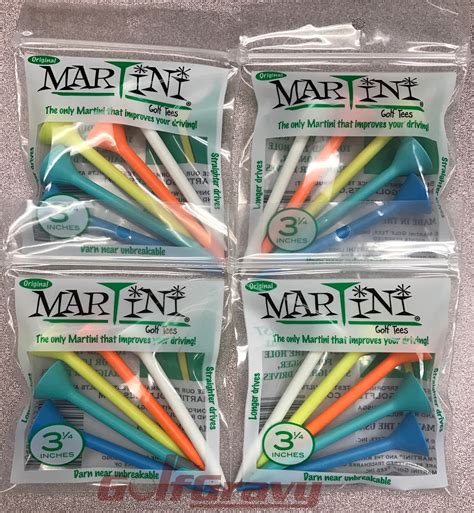 MARTINI Golf Tees - 4 packs of 5 Assorted Color ORIGINAL Tees 3 1/4" | eBay