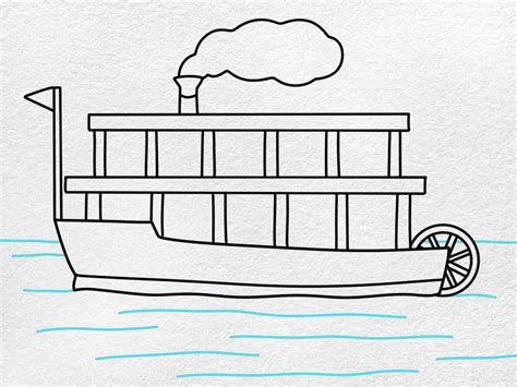 How to Draw a Steamboat - HelloArtsy