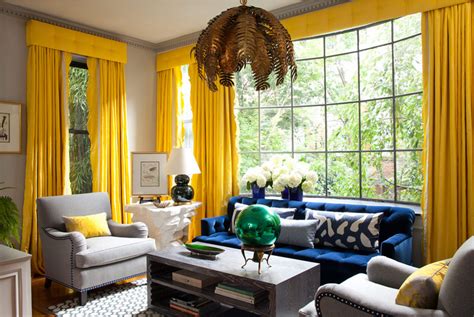 yellow and blue living room