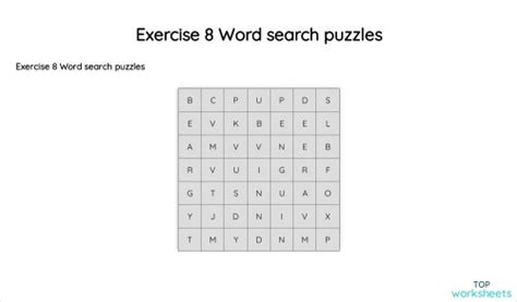 Exercise Word Search Puzzles 的图像结果