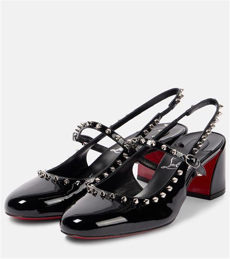 Janispikes 55 patent leather Mary Jane pumps in black - Christian ...