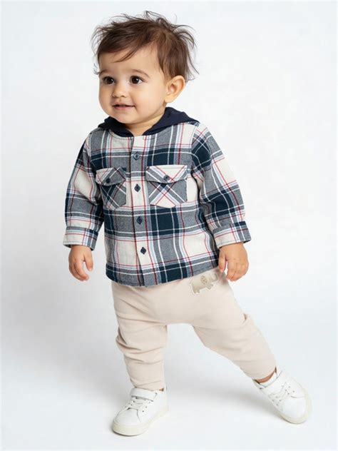 Buy HOP Baby Boys Beige Printed Mid-Rise Cotton Pants - Pack of 3 from ...