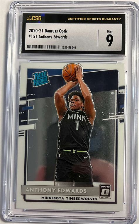 NBA 2020 Donruss Optic Basketball Anthony Edwards Rookie Graded Card ...