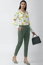Buy Women Green Solid Formal Regular Fit Trousers Online - 711132 | Van ...