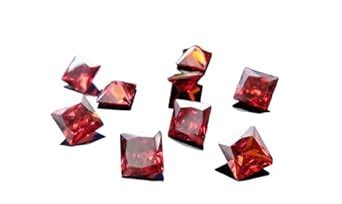HI International 2mm to 10mm AAA Grade Square Red garnet Color Cubic ...