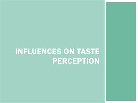 Taste Perception Experiment 的图像结果