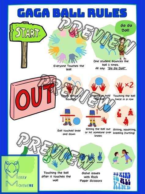 Gaga Ball Rules Poster | How to Play Gaga Ball Sign | Gaga Pit Poster ...