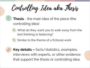 Image result for Controlling Idea Definition Example