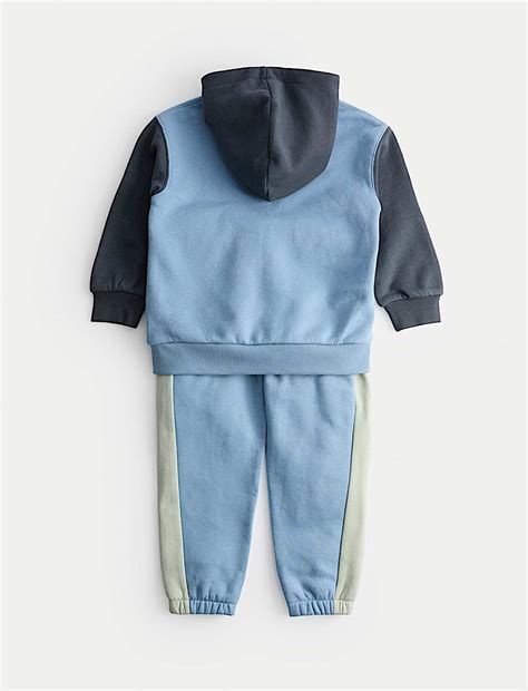 Buy 2pc Colour Block Hooded Top & Bottom Outfit (2-8 Yrs) at Marks ...