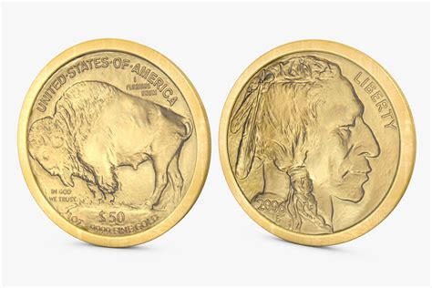 Gold Buffalo 50 Dollar Coin 3D model | CGTrader