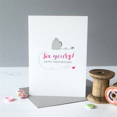 sixth wedding anniversary card iron by miss shelly designs ...