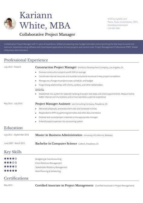 Project Manager Resume Examples and Templates for 2025 - ResumeBuilder.com