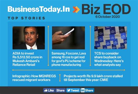 Biz EOD: Another cheque for Reliance; MGNREGS rescued migrant workers ...