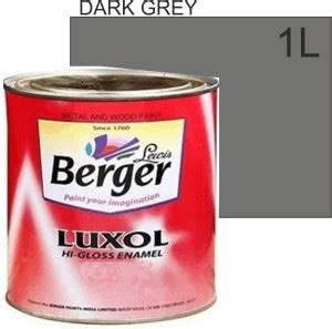 Berger DARK GREY HIGH GLOSS COLOUR ENAMEL-OIL BASED 1L PACK DARK GREY ...