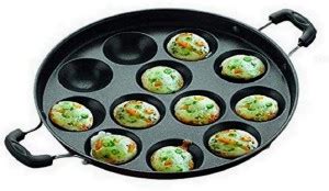 Masox Store Non-Stick 12 Cavity Handle Paniarakkal Idli Litti Batti ...